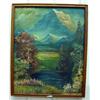 Image 1 : Large Framed Oil On Canvas, Mountain Scene, By G Hatcher