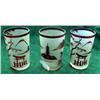 Image 1 : 3 Acid Cut Tumblers With Oriental Motif, Ruby Over Frosted Glass - Sold Each