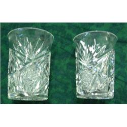 2 American Cut Glass Tumblers By Hawkes, Early 20th Century