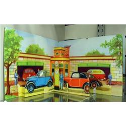 Vintage Popup Book, Multi- Plans #2, French Language, Depicting Car Garage, Airport, Etc.