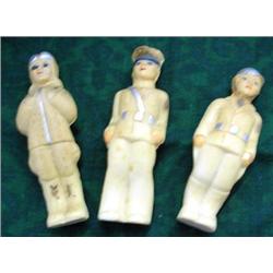 3 Vintage Figural Soaps; Military Soldiers