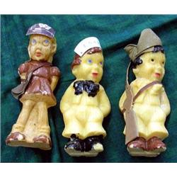 3 Vintage Figural Soaps; Military Figures