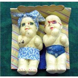 Vintage Figural Soaps - Pair Of Sunbathers