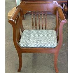 Victorian Walnut Upholstered Seat Armchair, Spindle Back