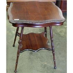 Victorian Mahogany Parlor Table, Carving Around Edges