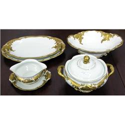 Wawel Polish China Gravy Boat, 12 1/2 Inch Bowl, 10 Inch Covered Bowl, And 13 Inch And 14 1/2 Inch O