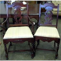 Mahogany Dining Chairs - Set Of 6, 1 Is An Armchair