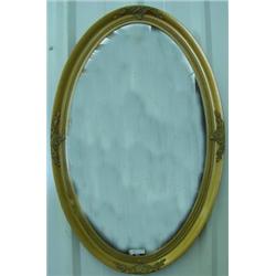 Oval Wall Mirror, Gold Gilt Frame