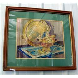 Framed Watercolor, Still Life, By Helen Gray O' Brien