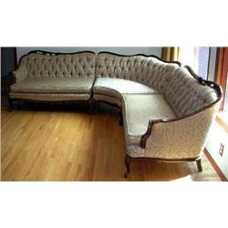 3 Piece Victorian Style Upholstered Corner Sectional Couch