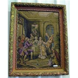Victorian Tapestry In Gilt Frame