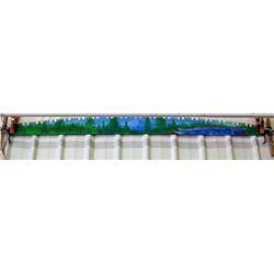 7 Foot Cross Cut Saw Painted With Lake, Mountain And Forest Scene