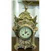 Image 1 : Beautiful Brass Mantle Clock With Porcelain Face - Needs Repair