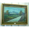 Image 1 : Framed Oil On Canvas Signed Botti, Mountain Scene