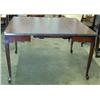 Image 2 : Queen Anne Style Mahogany Dining Table With Butterfly Leaf And Pads - From 28in To 50in Wide