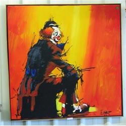 Oil On Canvas By Emmet Kelly, 37 Inch Square