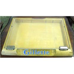 Gillette Counter Top Display Case, Wooden Case With Plexi Lid