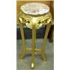 Image 1 : Gold Gilt Base, Round Marble Top Plant Stand