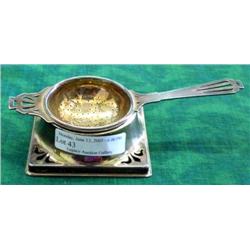 Silverplate Tea Strainer With Base, Regis - English, Ca. 1880's