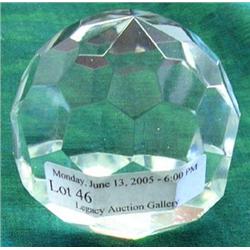 Tiffany And Co. Crystal Faceted Paperweight