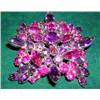 Image 1 : Beautiful Large Pink And Purple Rhinestone Brooch