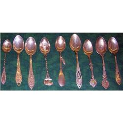 9 Sterling Demi Souvenir Spoons