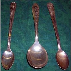 3 Baby Spoons - 2 Gerber By Winthrop And 1 Mickey Mouse