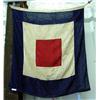 Image 1 : Vintage Signal Flag Depicting Red Center Square Bordered By White Bordered By Navy Blue