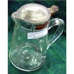 Early Etched Glass Syrup Pitcher