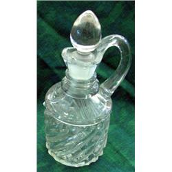 Pressed Glass Cruet With Stopper, Ca. 1880's