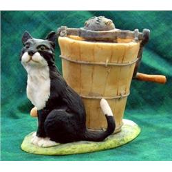 Schmid Figure, Cat By Ice Cream Maker, Limited Edition, #25024, Signed Lowell Davis
