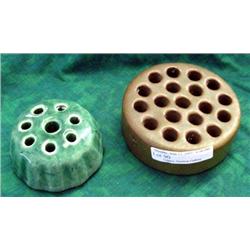 2 Roseville / Weller Flower Frogs