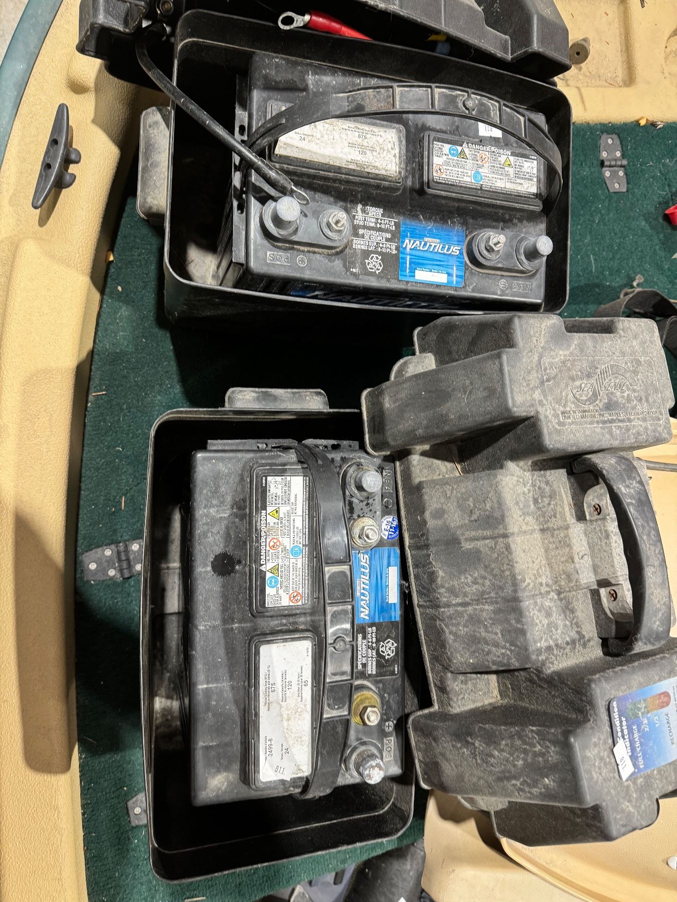 Fishing boat 2 Nautilus batteries , minors motor , two life jackets ,anchor, fishing rod etc