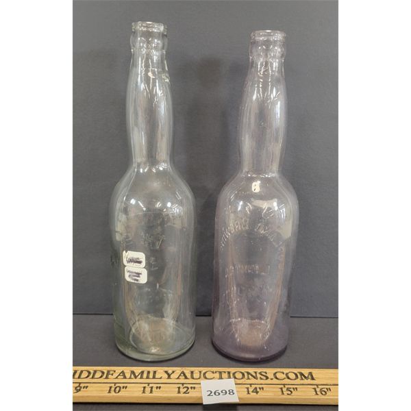 LOT OF 2 - EMBOSSED BREWERY BOTTLES - INCL COPLAND & SALEM