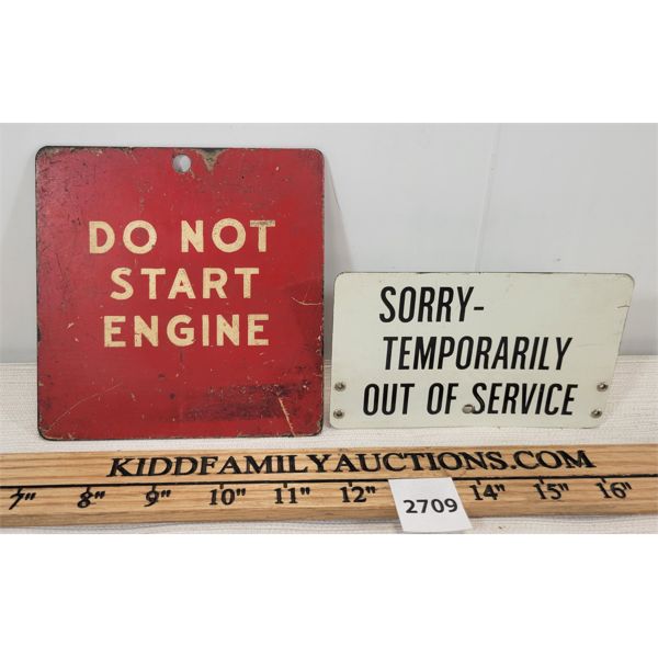 LOT OF 2 - BELL TELEPHONE OUT OF SERVICE & LEAVE ISOLATED SIGNS