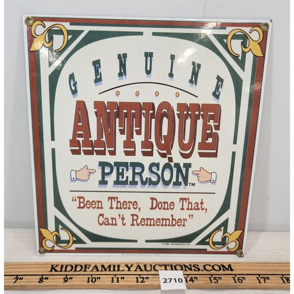 GENUINE ANTIQUE PERSON SSP SIGN - REPRO