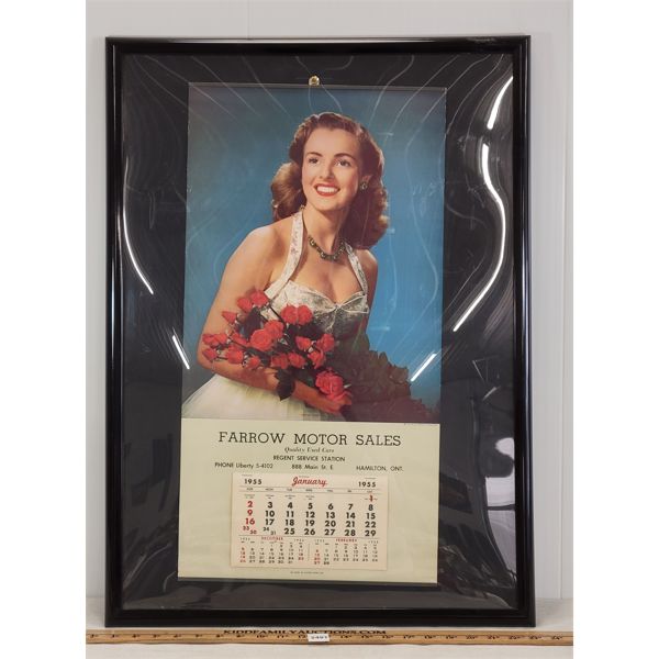 1955 FRAMED FARROW MOTOR SALES CALENDAR