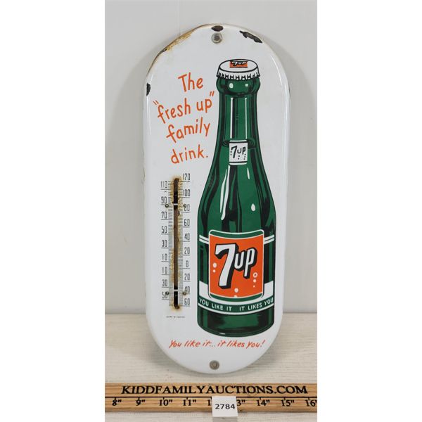 PORCELAIN 7-UP THERMOMETER