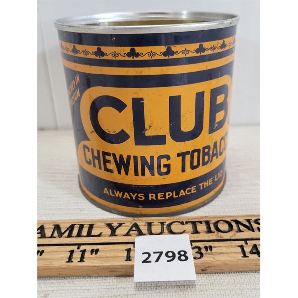 CLUB CHEWING TOBACCO TIN