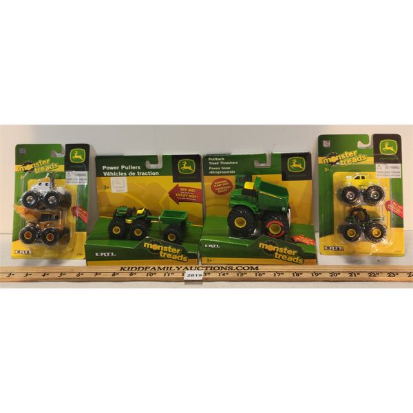 LOT OF 4 - JOHN DEERE ERTL MONSTER TREADS 