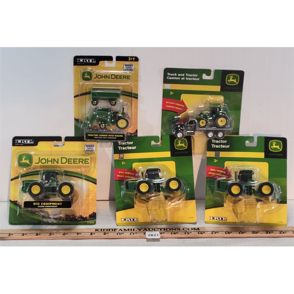 LOT OF 5 - JOHN DEERE DIECAST FARM TOYS 