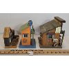 Image 3 : LOT OF 5 - FOLK ART GAS STATIONS & PUMP