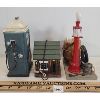 Image 4 : LOT OF 3 - GAS PUMP COIN BANK  - FOLK ART GAS STATION & GAS PUMP