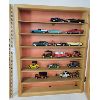 Image 1 : WOODEN & GLASS MODEL CAR DISPLAY W/ CARS
