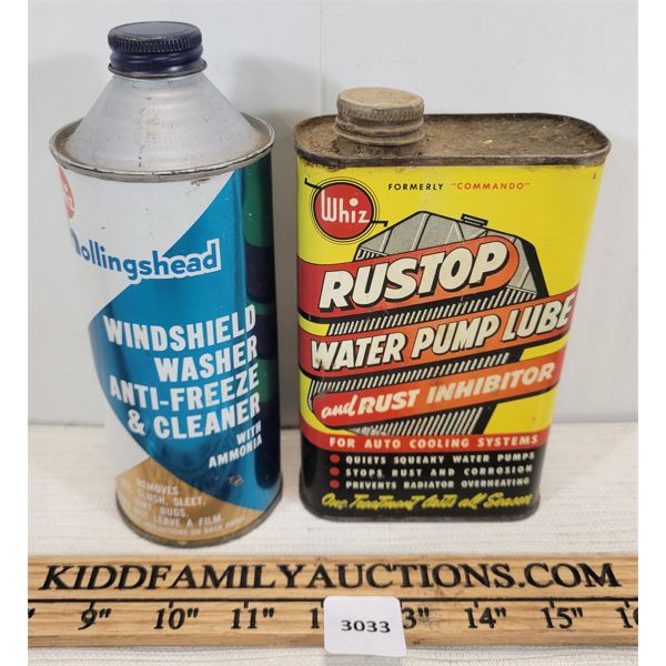 LOT OF 2 - WHIZ CANS - HOLLINGSHEAD AND RUSTOP