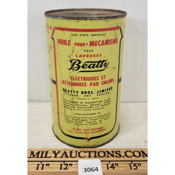 BEATTY BROS 1 QT OIL CAN