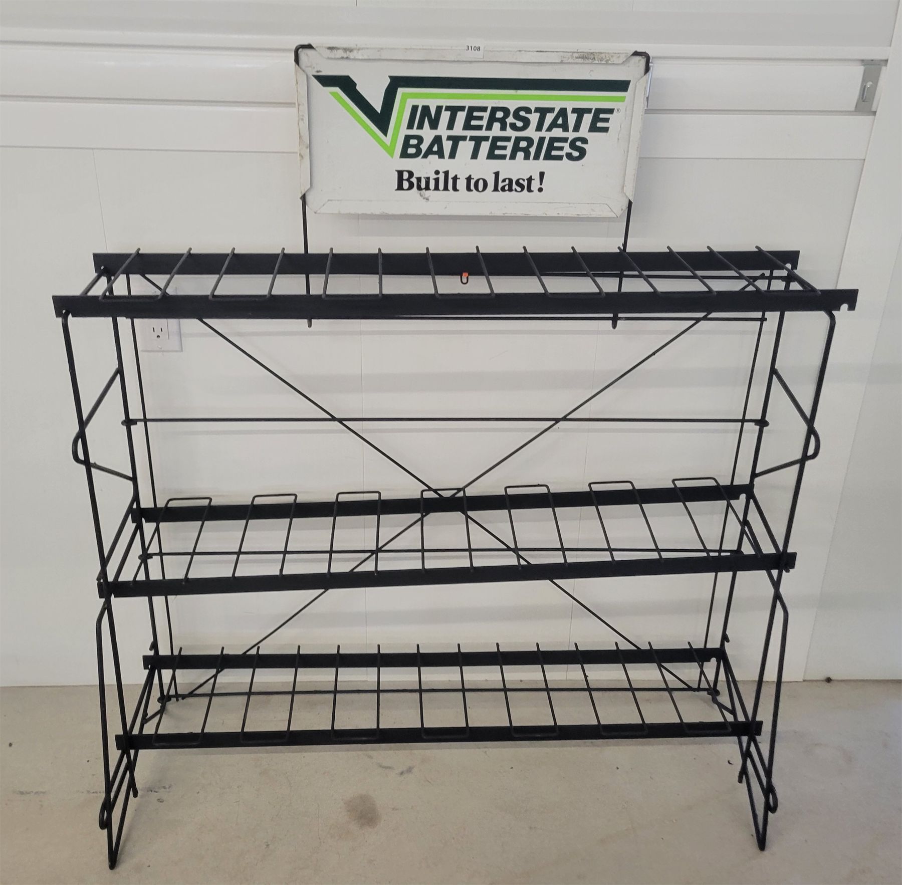 INTERSTATE BATTERIES 3 SHELF DISPLAY - Kidd Family Auctions