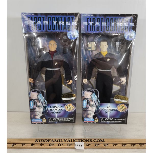 LOT OF 2 - STAR TREK FIRST CONTACT ACTION FIGURES - INCL CAPTAIN JEAN-LUC PICARD 