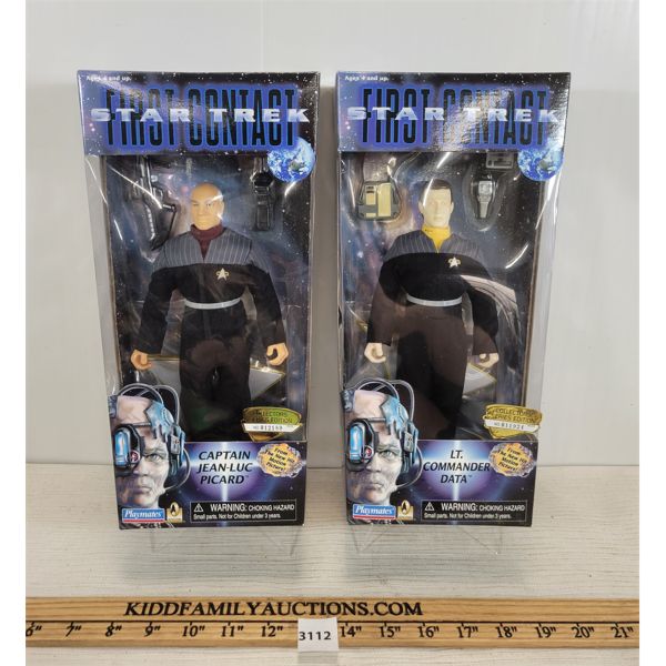 LOT OF 2 - STAR TREK FIRST CONTACT ACTION FIGURES - INCL CAPTAIN JEAN-LUC PICARD