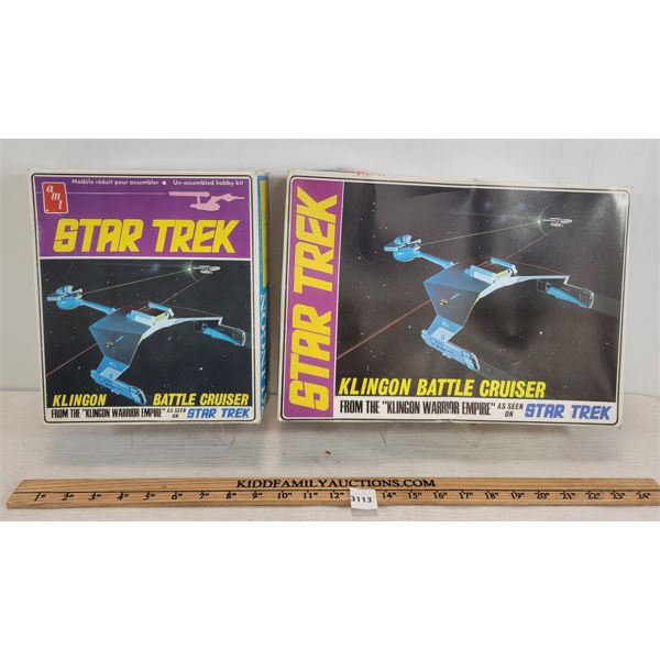 LOT OF 2 - AMT STAR TREK KLINGON BATTLE CRUISER MODEL KITS